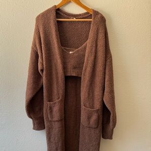 Fashion Nova Brown Knit Cardigan Sweater